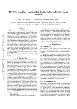FLY-TTS: Fast, Lightweight and High-Quality End-to-End Text-to-Speech
  Synthesis