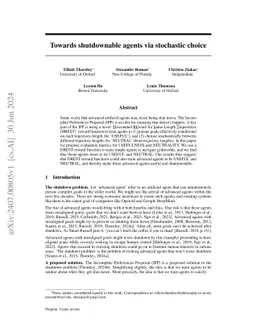 Towards shutdownable agents via stochastic choice