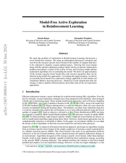 Model-Free Active Exploration in Reinforcement Learning