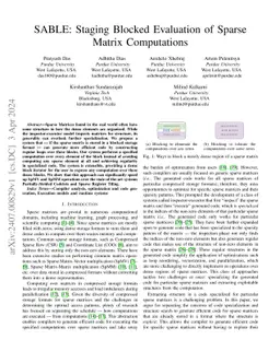 SABLE: Staging Blocked Evaluation of Sparse Matrix Computations