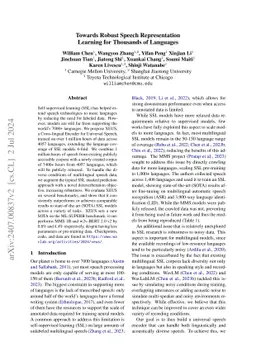 Towards Robust Speech Representation Learning for Thousands of Languages