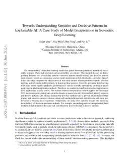 Towards Understanding Sensitive and Decisive Patterns in Explainable AI:
  A Case Study of Model Interpretation in Geometric Deep Learning