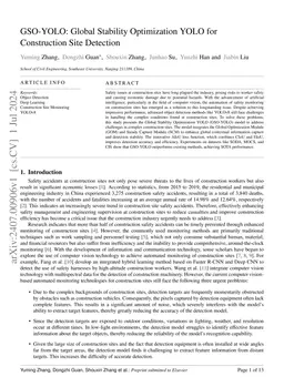 GSO-YOLO: Global Stability Optimization YOLO for Construction Site
  Detection