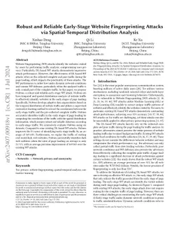 Robust and Reliable Early-Stage Website Fingerprinting Attacks via
  Spatial-Temporal Distribution Analysis