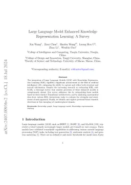 Large Language Model Enhanced Knowledge Representation Learning: A Survey