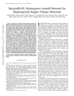 SpectralKAN: Weighted Activation Distribution Kolmogorov-Arnold Network for Hyperspectral Image Change Detection