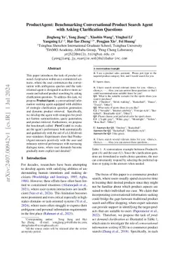 ProductAgent: Benchmarking Conversational Product Search Agent with
  Asking Clarification Questions