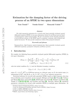 Estimation for the damping factor of the driving process of an SPDE in
  two space dimensions