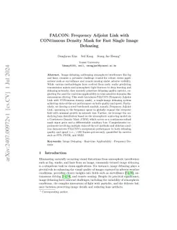 FALCON: Frequency Adjoint Link with CONtinuous Density Mask for Fast
  Single Image Dehazing