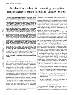 Acceleration method for generating perception failure scenarios based on
  editing Markov process
