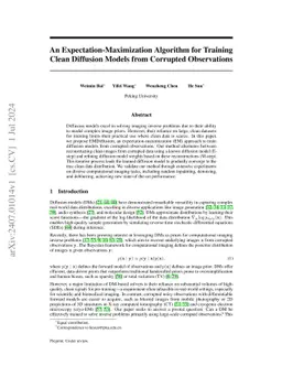 An Expectation-Maximization Algorithm for Training Clean Diffusion
  Models from Corrupted Observations