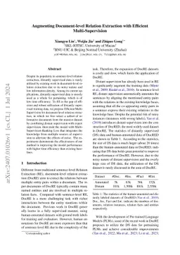 Augmenting Document-level Relation Extraction with Efficient
  Multi-Supervision