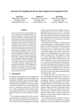 PocketLLM: Enabling On-Device Fine-Tuning for Personalized LLMs