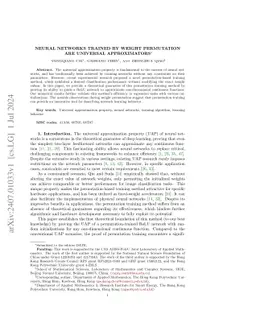 Neural Networks Trained by Weight Permutation are Universal Approximators