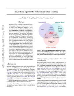 SE(3)-Hyena Operator for Scalable Equivariant Learning