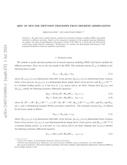 QBIC of SEM for diffusion processes from discrete observations