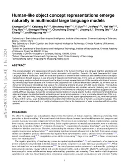 Human-like object concept representations emerge naturally in multimodal large language models