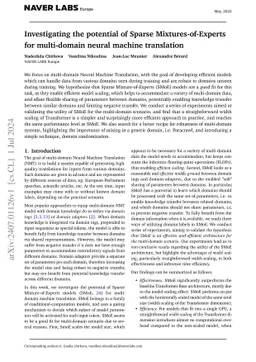 Investigating the potential of Sparse Mixtures-of-Experts for
  multi-domain neural machine translation