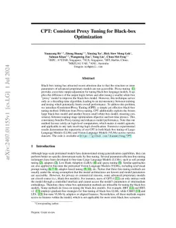 CPT: Consistent Proxy Tuning for Black-box Optimization