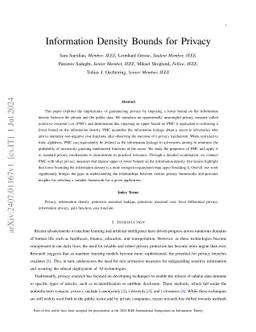 Information Density Bounds for Privacy