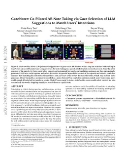 GazeNoter: Co-Piloted AR Note-Taking via Gaze Selection of LLM
  Suggestions to Match Users' Intentions