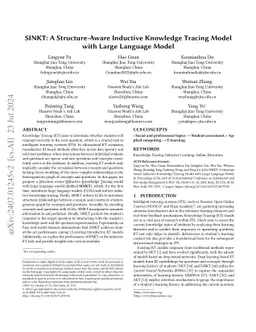 SINKT: A Structure-Aware Inductive Knowledge Tracing Model with Large
  Language Model
