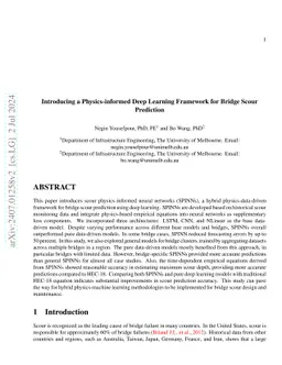 Introducing a Physics-informed Deep Learning Framework for Bridge Scour
  Prediction