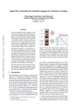 SignCLIP: Connecting Text and Sign Language by Contrastive Learning