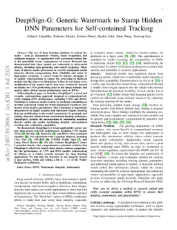 DeepiSign-G: Generic Watermark to Stamp Hidden DNN Parameters for
  Self-contained Tracking