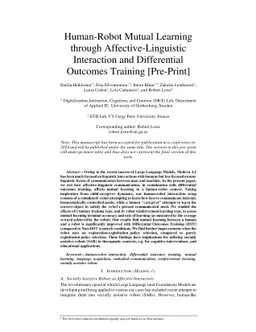 Human-Robot Mutual Learning through Affective-Linguistic Interaction and
  Differential Outcomes Training [Pre-Print]