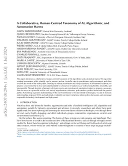 A Collaborative, Human-Centred Taxonomy of AI, Algorithmic, and
  Automation Harms