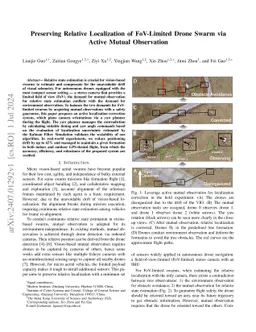 Preserving Relative Localization of FoV-Limited Drone Swarm via Active
  Mutual Observation