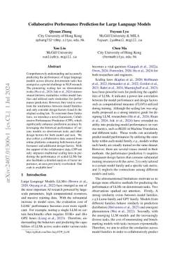 Collaborative Performance Prediction for Large Language Models