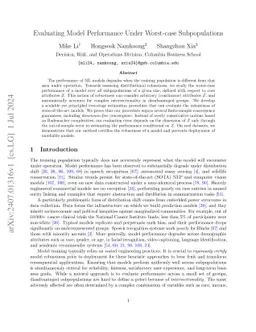Evaluating Model Performance Under Worst-case Subpopulations