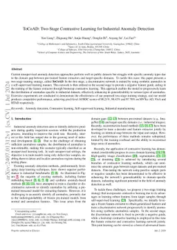 ToCoAD: Two-Stage Contrastive Learning for Industrial Anomaly Detection
