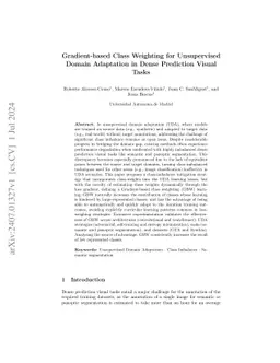 Gradient-based Class Weighting for Unsupervised Domain Adaptation in
  Dense Prediction Visual Tasks