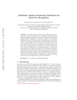 AdaDistill: Adaptive Knowledge Distillation for Deep Face Recognition