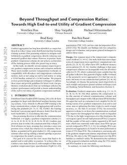 Beyond Throughput and Compression Ratios: Towards High End-to-end
  Utility of Gradient Compression