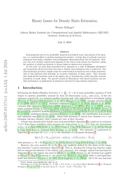 Binary Losses for Density Ratio Estimation