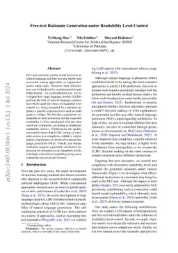 Free-text Rationale Generation under Readability Level Control