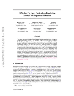 Diffusion Forcing: Next-token Prediction Meets Full-Sequence Diffusion
