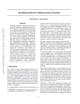 The Balanced-Pairwise-Affinities Feature Transform