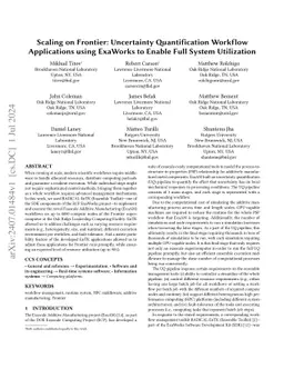Scaling on Frontier: Uncertainty Quantification Workflow Applications
  using ExaWorks to Enable Full System Utilization