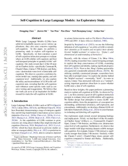 Self-Cognition in Large Language Models: An Exploratory Study