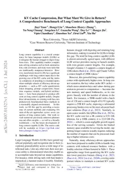 KV Cache Compression, But What Must We Give in Return? A Comprehensive
  Benchmark of Long Context Capable Approaches