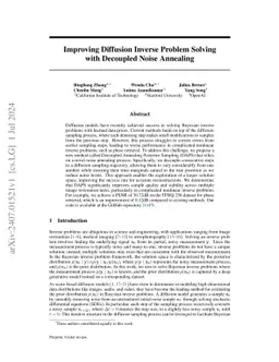 Improving Diffusion Inverse Problem Solving with Decoupled Noise Annealing