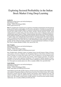 Exploring Sectoral Profitability in the Indian Stock Market Using Deep
  Learning