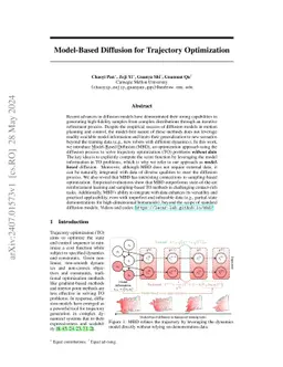 Model-Based Diffusion for Trajectory Optimization
