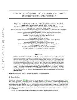 Unveiling and Controlling Anomalous Attention Distribution in
  Transformers