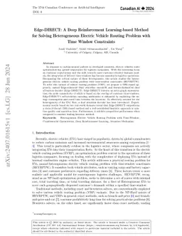 Edge-DIRECT: A Deep Reinforcement Learning-based Method for Solving
  Heterogeneous Electric Vehicle Routing Problem with Time Window Constraints